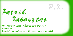 patrik kaposztas business card